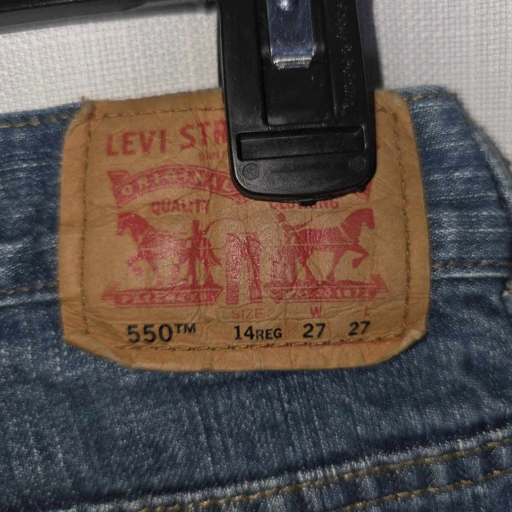 Levi's 550 Relaxed Boys Youth Jeans Size 14 Reg Dark Wash Denim Straight Leg